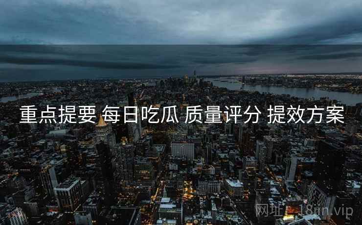 重点提要 每日吃瓜 质量评分 提效方案  第2张