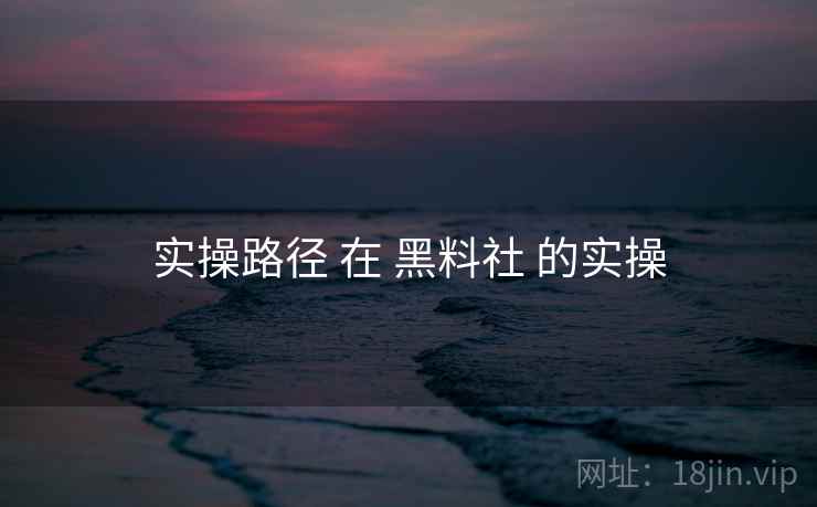实操路径 在 黑料社 的实操  第1张