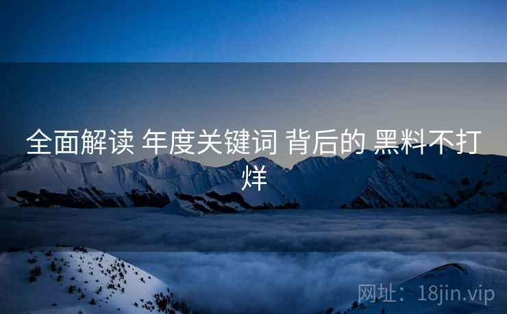 全面解读 年度关键词 背后的 黑料不打烊  第1张